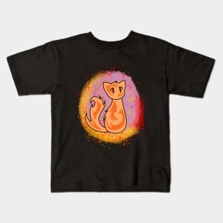 Fantasy Fire Elemental Cat Kids T-Shirt